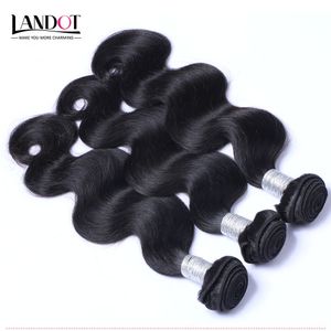 Brasiliansk kroppsvåg Virgin Hår Billiga Peruanska Indiska Malaysiska Kambodjanska Human Hair Weave 3/4 Bundlar Natural Black 1B Remy Hair Extensions