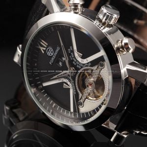 Tourbillon Wrap Orologi da uomo Orologio automatico Cassa dorata Calendario Orologio maschile Orologio meccanico nero Relogio Masculino