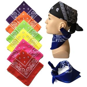 DHL Paisley Cowboy Bandanas Hip hop polyester Cotton Handkerchief Double sided Printed Square handkerchief for Men Women