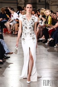 Eleganti Georges Hobeika Abiti divisi a divisione Abbigliamento da sera maniche a Via Vernello Sirena Abito da sera Abito Formale Bianco