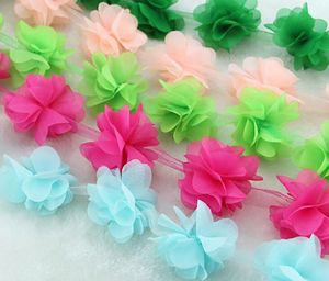 10Yard 3D Flower Chiffon Lace Fabric Trim Ribbon For Apparel Sewing DIY Bridal wedding Doll Cap Hair clip