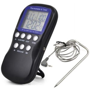Digital Food Probe Oven Thermometer Kitchen Timer Cooking Clock Meat BBQ Turkey H210300