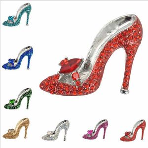 2016 Korea New Listing Fashion Delicate Rhinestone Shoe Brooch for Jewelry Wholesale Pins Brooch 7 Colors
