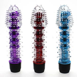 Dildos Nowe G Spot Massager Electric Crystal Spiny Silikon Dildo Vibrator Dorosły Sex Toy #R571