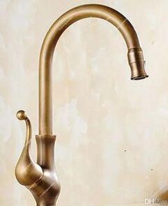 2017 新しいデザインのデッキマウントアンティーク真鍮キッチン蛇口冷温水供給/その他の蛇口シャワー Accs HS430