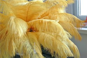 Wholesale 100 pcs 12-14inch Gold ostrich feather plumes for wedding centerpiece decoraction party supply festive event decor