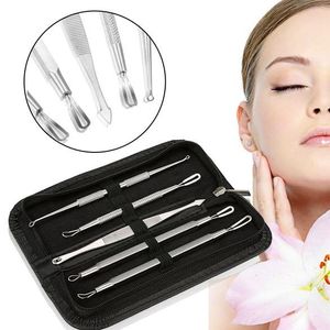 5PCS / Set Rostfritt stål Blackhead Remover Whitehead Comedone Acne Pimple Blemish Needle Extractor Remover Face Care Tool GRATIS BY DHL