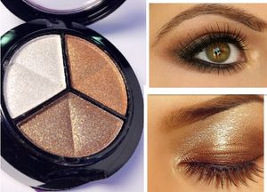 Kosmetisk 3 färger Girl Makeup Neutral ögonskugga med spegelborste