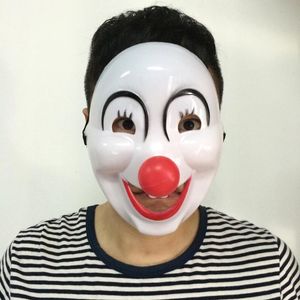 Röd näsa Clown Mask Full Face Carnival Party Masks Funny Halloween Prop Masquerade Party Costume Novelty Gift Gratis frakt