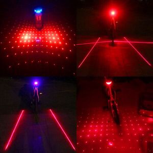 Fahrradsicherheitsbeleuchtung. großhandel-2 Laser LED Radfahren Fahrrad Rücklicht Sicherheitswarnlampe Blinkt Alarm Sattelstütze Licht Vorsicht Alert Ray Flicker