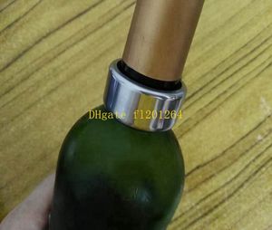 100 قطعة / الوحدة dhl فيديكس الشحن أحدث جولة المقاوم للصدأ النبيذ البيرة زجاجة طوق بالتنقيط وقف حلقة فضية