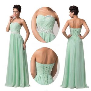 New Arrivel Prom Dresses Strapless Ivory Applique Sequins Floor Length A-Line Chiffon Bridesmaid Dress