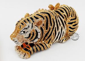 Животных Тигр роскошный Кристалл вечерняя сумка Леопард коктейль кошелек сумки Бесплатная доставка женщины клатч кошелек