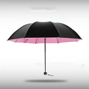 Creative Korea folding small black umbrella vinyl sun umbrella sunny umbrella for woman man