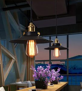 Vintage ljuskrona ljus industriell amerikansk stil svart ljuskronor järn bas loft kaffebar restaurang kök hängande belysning 220V