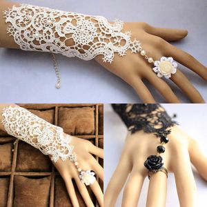 Nuovi guanti da sposa da sposa bianchi da sera lunghi neri senza dita in stock Accessori da sposa Guanti da festa