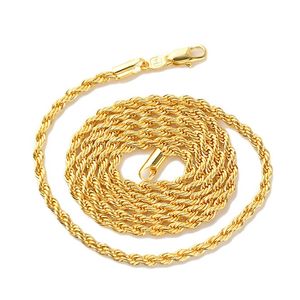 18k äkta gult guld herrhalsband för kvinnor 24