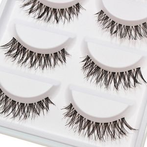 Kreuzende falsche Wimpern natürliche transparente Kunststoff -Augen -Wimpern Schönheit Make -up Mini halb Ecke Schwarz 5 Paar Kosmetikwerkzeuge