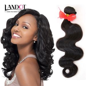 Brazilian Body Wave Wavy Human Hair Weave Bundles Unprocessed Peruvian Indian Malaysian Cambodian Mongolian Hair Extensions Natural Black 1B