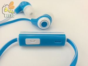 Wholesale blue earphones with mic for sale - Group buy 1 m Length In ear Earphone Flat Noodle Design Wire Earset with Mic blue white black earcup with mic soft Material ps