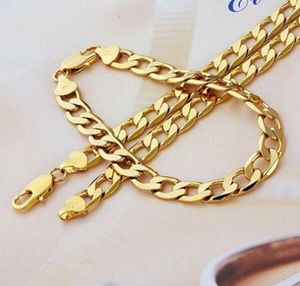 2016 Новый 24 K желтое золото заполненные мужские ожерелье браслет 24 