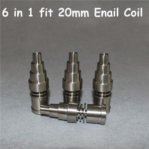 6 em 1 ferramentas de banger de titânio ajustam 20mm bobina elétrica sem lar sem cabeça para homens e femininos titaniumbangers unhas