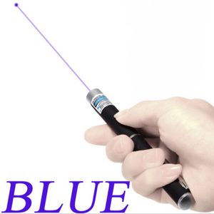 Blue Light Laser Pen 5MW 405 NM Wskaźnik laserowy Pen Belka do SOS Montaż nocne nauczanie Pakiet Pakiet opp.