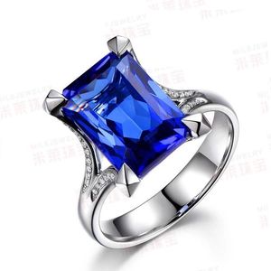 Victoria Wieck Luxury Jewelry Handmade Men Prong Set 6ct Sapphire Cz Diamond 925 Sterling silver Wedding Band Ring Gift Size 7-13