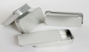 Wholesale 1000pcs/lot plain silver color slide top tin box,rectangle usb box case DHL Fedex Free Shipping