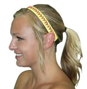 Wholesale red leather basketball yellow scarf stretch headband softball sports men and women
