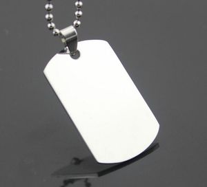 Wholesale Blank Engravable Stainless Steel pet Cat Dog Tag Army Men Pendant for boys pet ID card collar tags with necklace