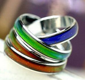 Nastrój Ring Zmiana Kolorów Ze Stali Nierdzewnej Cool Moda Magiczne Pierścienie Dla Mężczyzn Kobiety Dobrej Jakości Rozmiary Mix