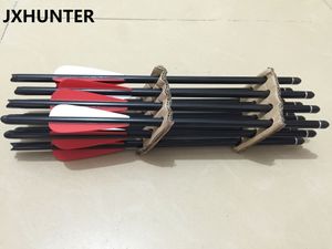 12 parça Okçuluk avcılık çekim ve avcılık için 13.5 inç alüminyum alaşım crossbow ok cıvataları jyx0416