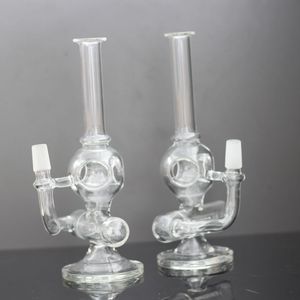 8 pollici Mini Bong in vetro Narghilè Oil Rig Glass Bubbler Inline to Donut Percolator Water Pipe