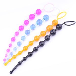 Prostate Massager Anal Beads Silicone Butt Plug Fox Tail Adult Sex Toys for Woman Men Products