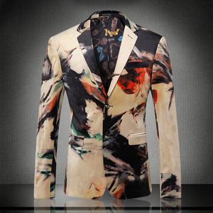 Wholesale- WA  Cotton Men Blazer Printing Fashion 2017 Big Size XXL XXXL