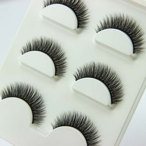 3 paia / set 3D Cross Thick False Eye Lashes Extension Makeup Ciglia finte lunghe super naturali