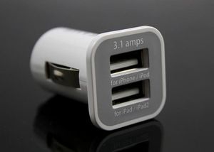 Carregador de carro USB duplo port￡til 3.1a 2 portas Adaptador de carga autom￡tica de carregamento r￡pido para tablet para celular