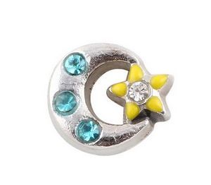 20PCS/lot Crystal Moon Star Floating Locket Charms Fit For Glass Magnetic Memory Floating Locket Pendant Jewelrys Making