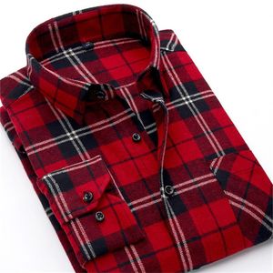 도매 - Alimens 플란넬 격자 무늬 셔츠 남성 캐주얼 긴 소매 높은 면화 패션 새로운 2017 남성 셔츠 Chemise Homme Camisa Social Masculina