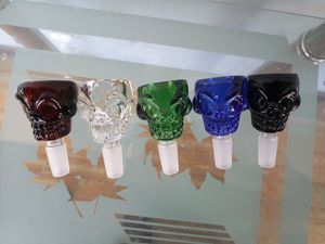 Skull glass bowl 14mm &18mm Male Female Thickness 7mm large capacity for smoking bongs Water Pipe oil rings