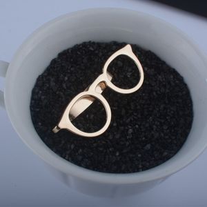 卸売 - 新しい正式なビジネス合金ゴールドメガネの形のネクタイクリップのネクタイクリップタイバークラスティピンシャツポケットクリップジュエリー