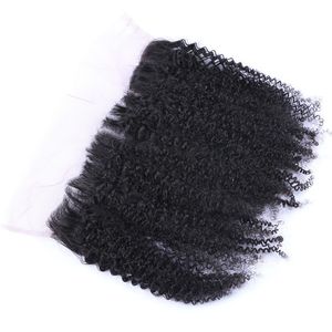 Afro Kinky Curly 13X4 Lace Frontal Closure Bleached Knots Unprocessed 100% Virgin Brazilian Kinky Curly Full Lace Fontal Hair Pieces