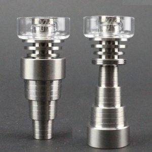 6-w-1 Hybrydowy TI / Kwarcowy Paznokci Dopasuj 10mm 14mm 19mm Mężczyzna / Kobieta dla Bongs Water Bongs Rura Rycha