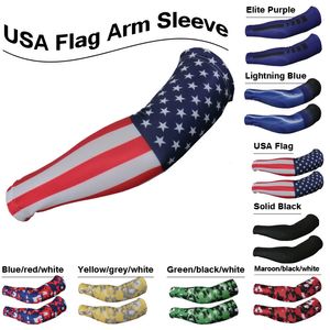 NEW Compression Sports Arm Sleeves Camo Baseball Football Basketball Neon