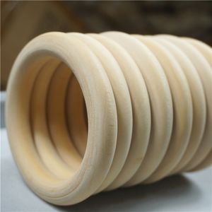 100pcs/lot Natural Color Wood Teething Beads Wooden Ring Beads Baby Teether DIY Kids Jewelry Toss Games 15- 50mm