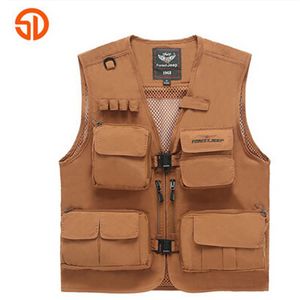 Fall-2016 Men's Outdoor Photography Vest Solid Cotton casual Breathable zipper Vest For Men free shipping