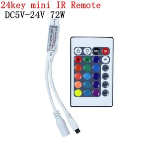 Mini DC12V 24Key RGB Controller IR Remote Controller With Mini Receiver For 3528/5050 RGB LED Strip Light /Led Tape Controller