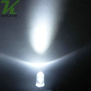 1000 Stück 5 mm weiße, runde, wasserklare LED-Lichtlampe, emittierende Diode, ultrahelle Perle, Plug-in-DIY-Kit, Übungs-Weitwinkel