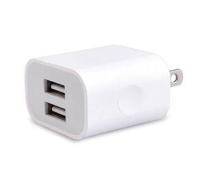 Universal Dual USB 2 Portar US Plug Chargers Telefonkraft 2A Travel Adapter Wall för iPhone 5 6 7 8 Samsung Galaxy Note 10 20 S22 S21 S20 S8 S7 S6 Mobile Android Telefon x 11 12 13